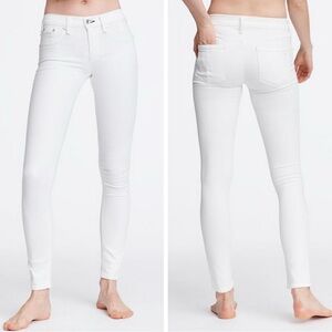 RAG & BONE Cate Mid-Rise Skinny White Denim Jeans w Stretch